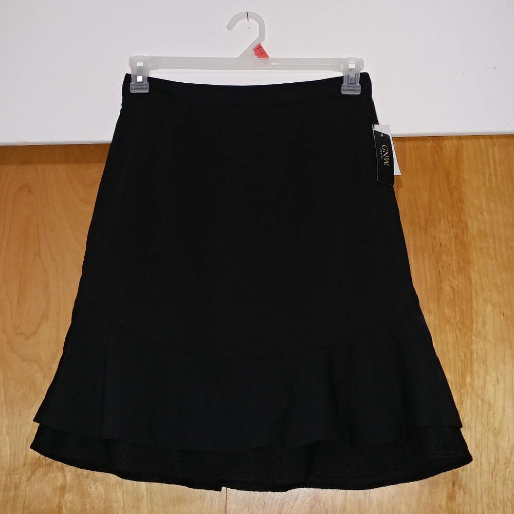 GNW Petite Skirt Asymmetrical  Black Size 8P NWT